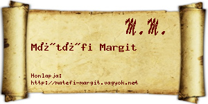 Mátéfi Margit névjegykártya
